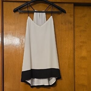 Express Two-Tone Cream and Black Spaghetti-Strap Cami